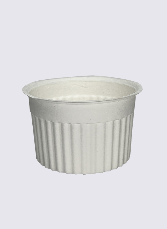 100 ml Backbecher, innerer Pappbecher mit äußerem Bagasse-Zuckerrohrbecher